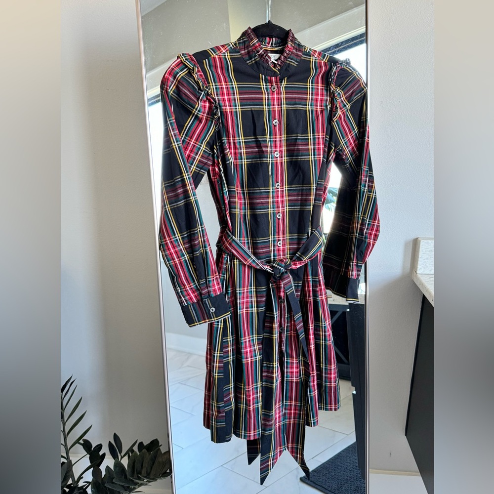 J.Crew Factory tartan shirt dress